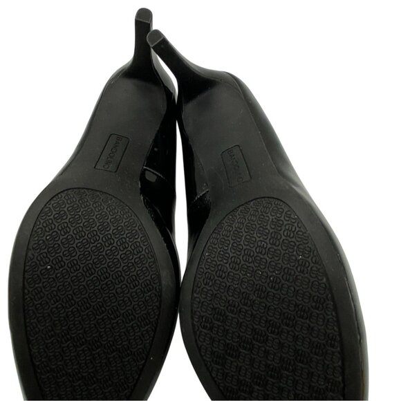 Bandolino Braina Black Patent Peep Toe Heels 9M 3” Stiletto Pumps Man-Made Upper - Picture 6 of 9